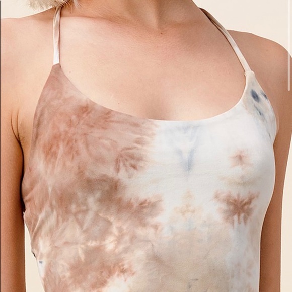 VANESSA TIE DYE RUCHED OPEN BACK DRESS - Picture 3 of 5